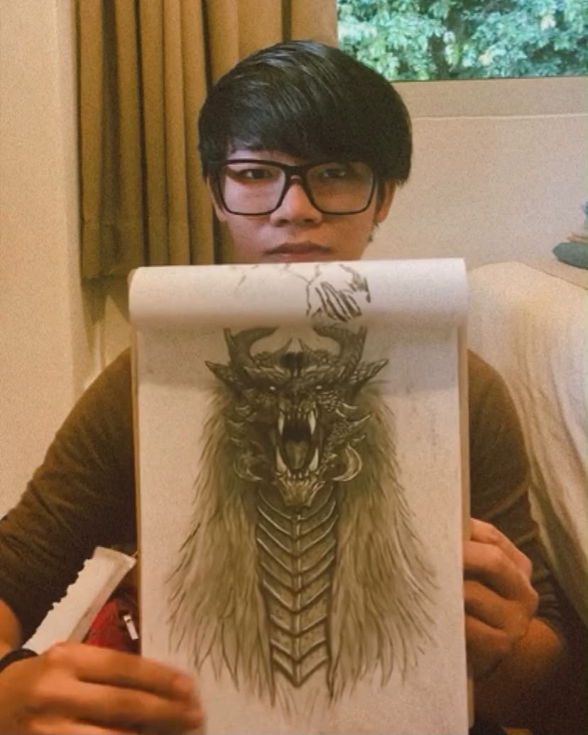 Bahshi creator Royce Teo with his artwork