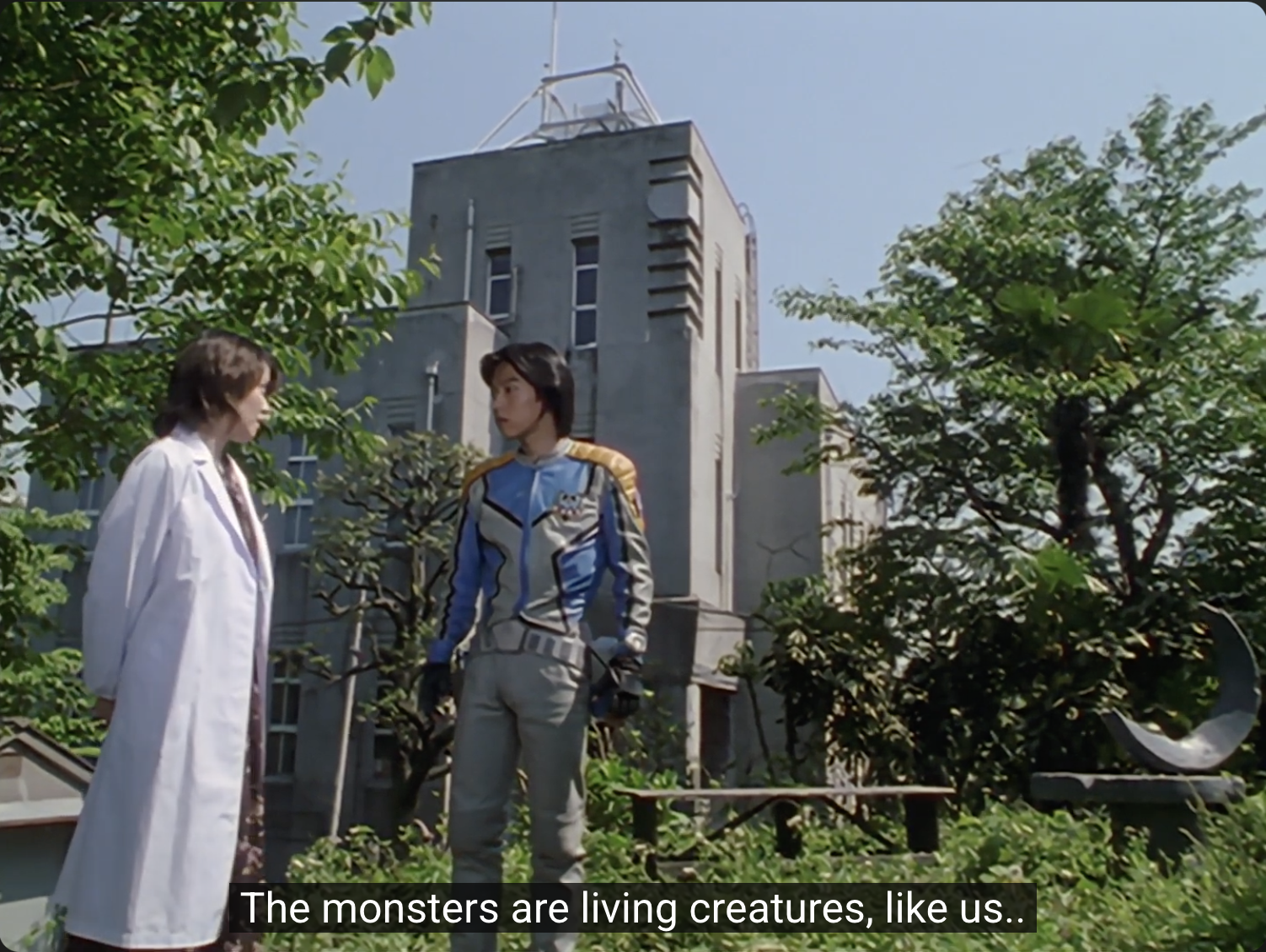 Gamu is told that monsters are living creatures just like us in Ultraman Gaia episode 44